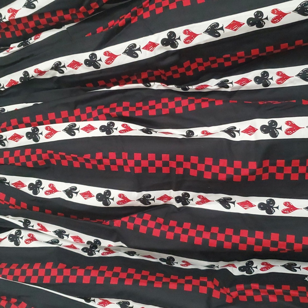 NW/OT Hot Topic's Mad Tea Party Stripe Suspender Skirt - Picture 3 of 16